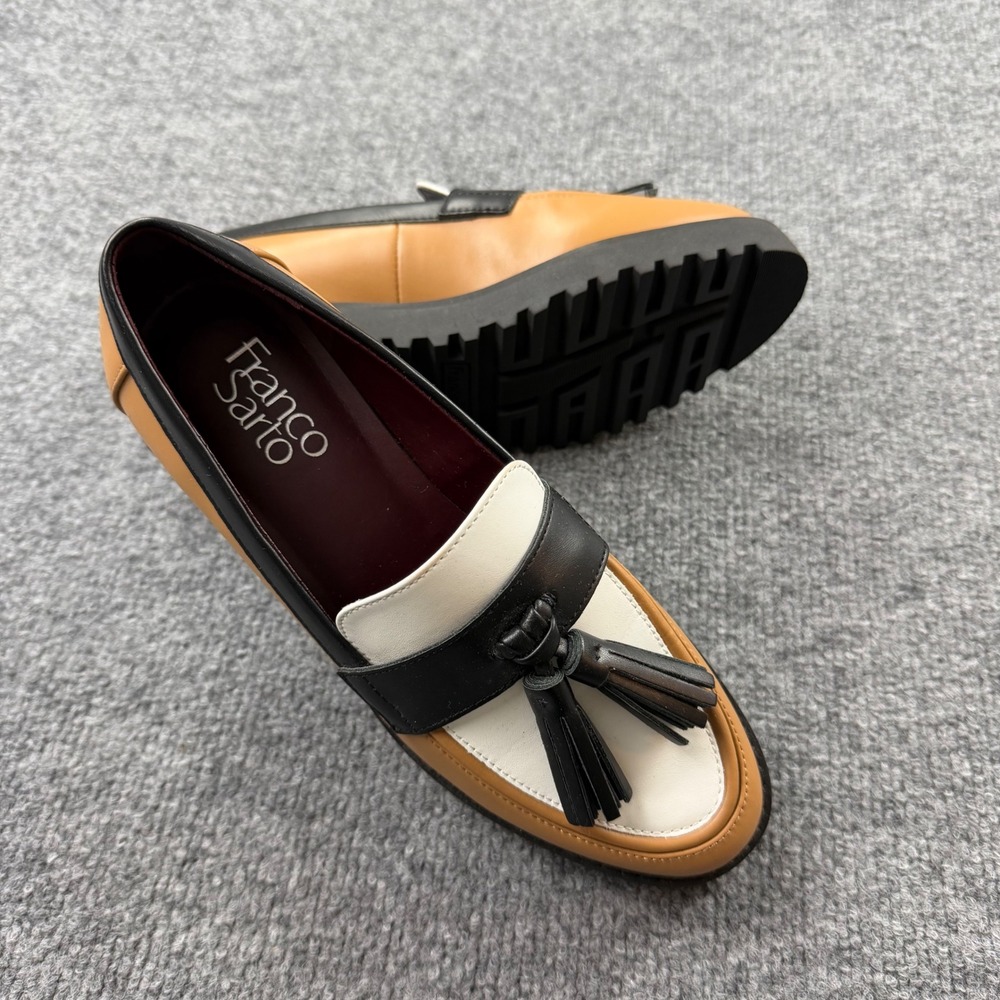 Franco Sarto Carolynn Tassel Loafers Womens 6M Tri-Color Block Platform Lug Sole - Picture 2 of 10